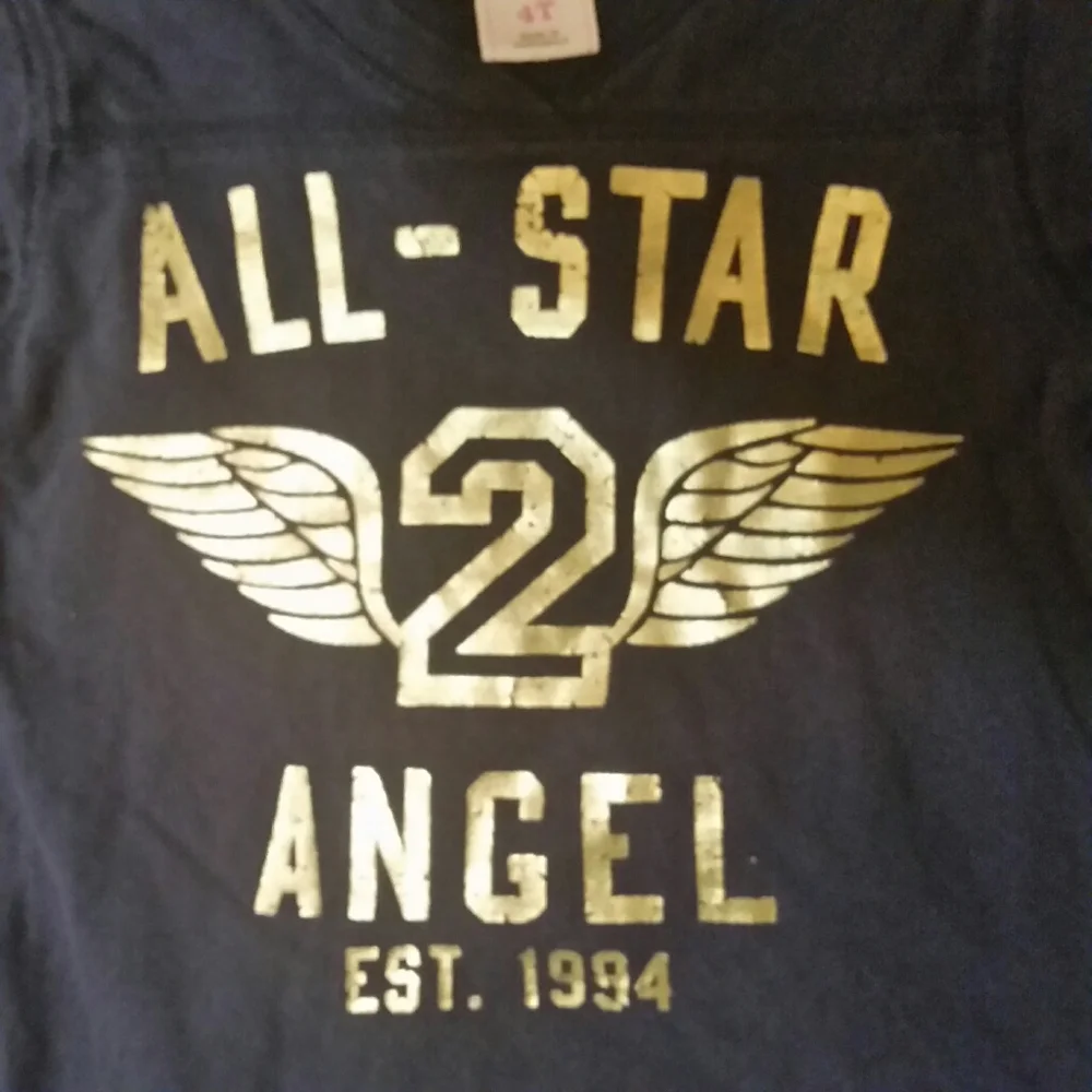 Old Navy long sleeve shirt, gold detail, 4T - Picture 4 of 5